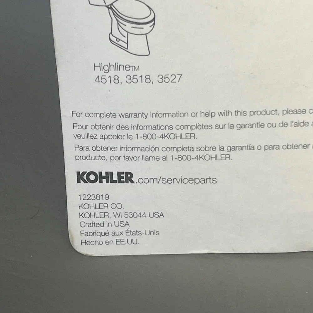Kohler GP49114 Flapper 2-1/8 in. H x 2 in. L Rubber Brand New OEM